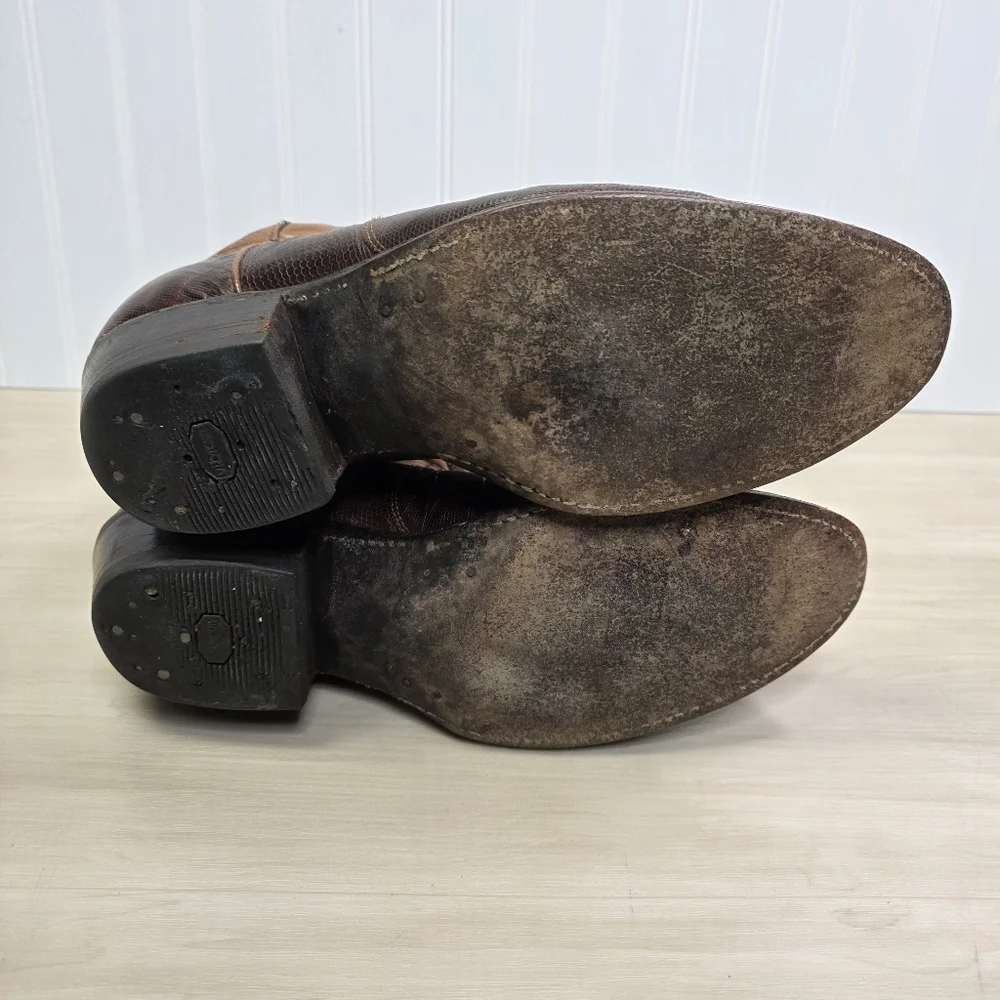 Dan Post Teju Lizard Boots Brown Leather Mens Size 8.5‎ D